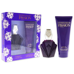 Elizabeth Taylor Passion perfume set bottle in use suggests lasting fragrance for daily wear.