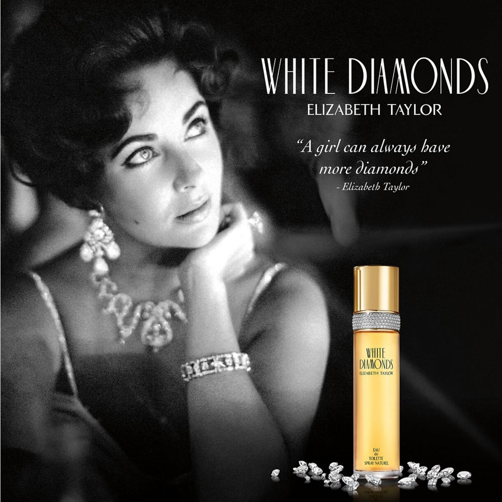 Elizabeth Taylor White Diamonds packaging box ready for gifting and special occasions.