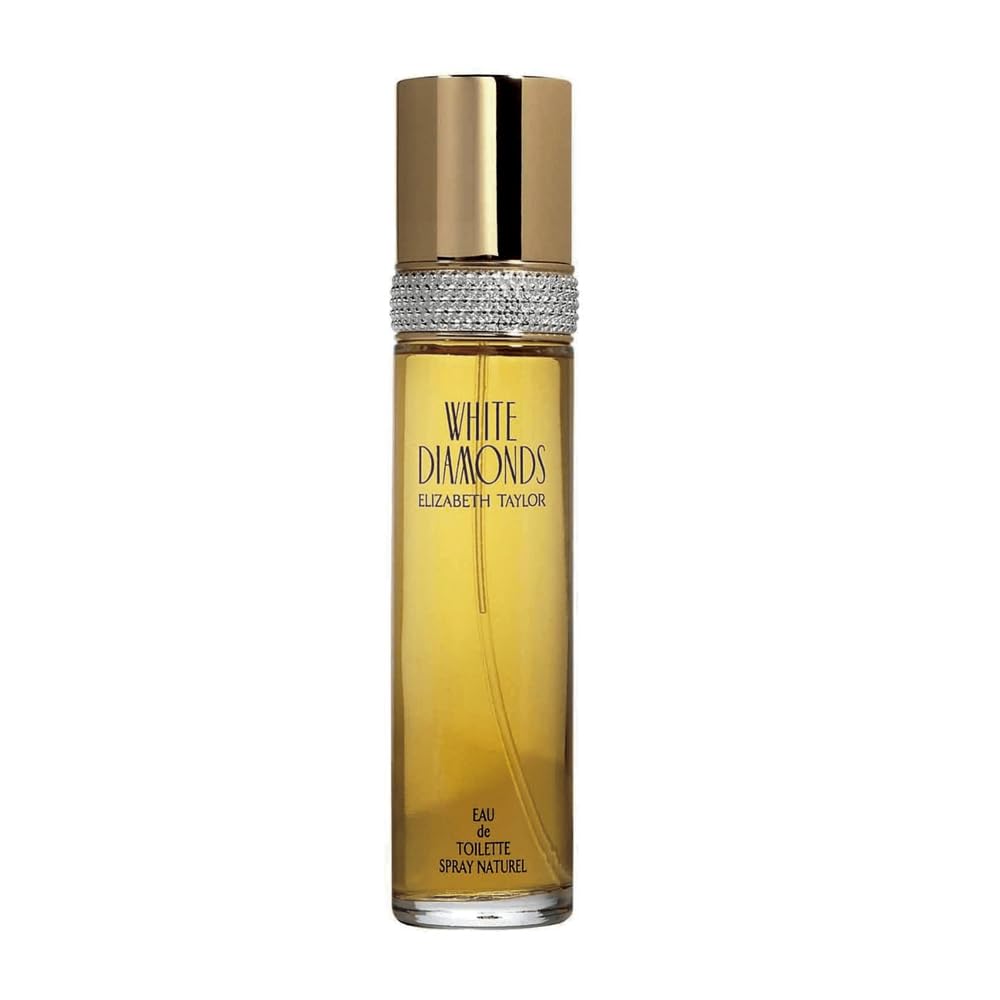 Elizabeth Taylor White Diamonds spray bottle demonstrates long-lasting scent suitable for daytime to evening.