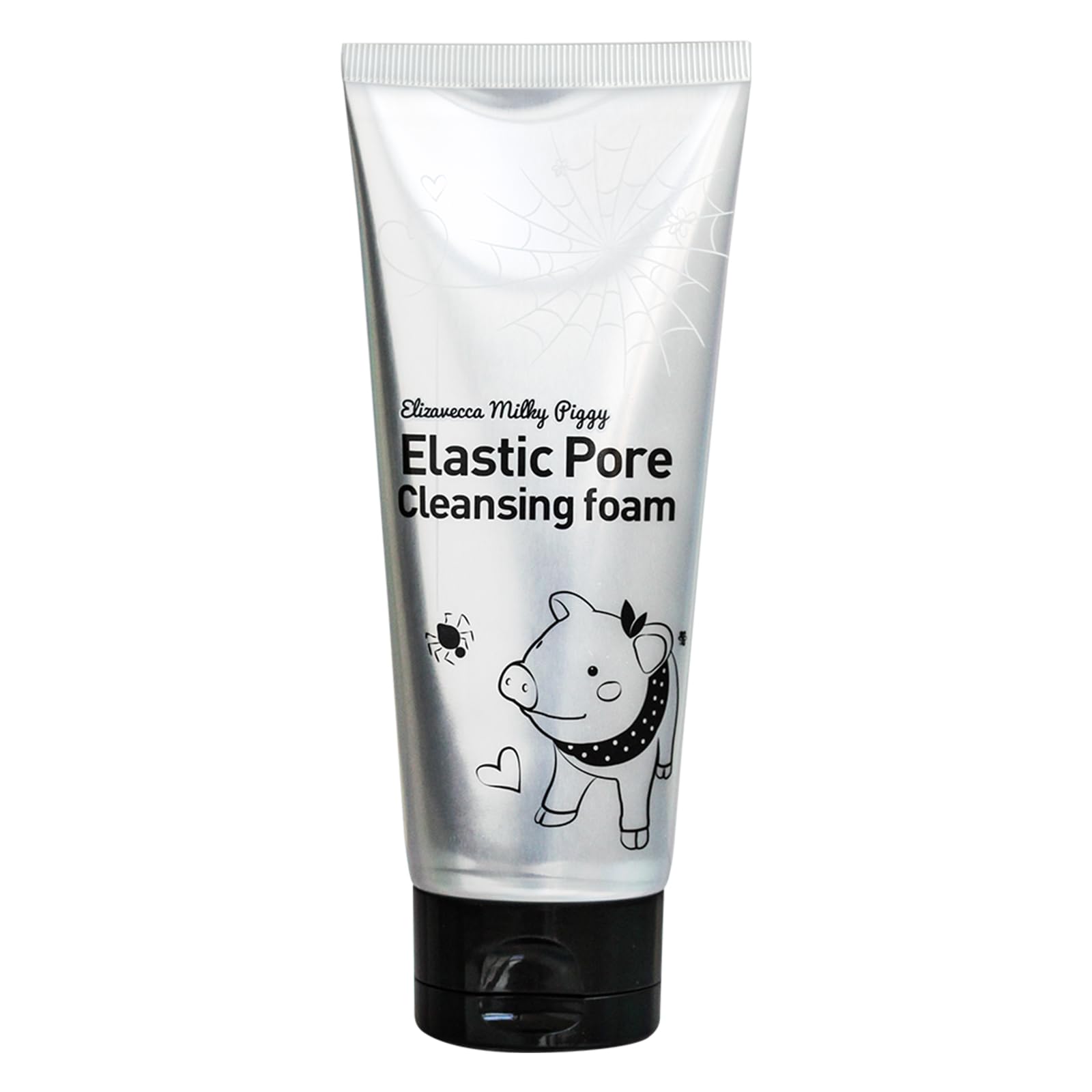 Elizavecca Milky Piggy Elastic Pore Charcoal Foam bottle for deep cleansing and pore care.