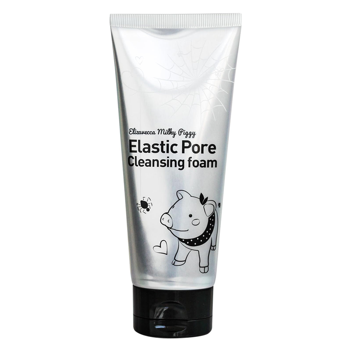 Elizavecca Milky Piggy Elastic Pore Charcoal Foam bottle for deep cleansing and pore care.