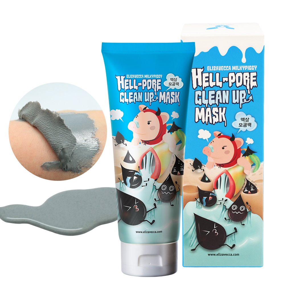 Elizavecca Milky Piggy Hell Pore Clean Up Mask after peel showing cleaner pores.