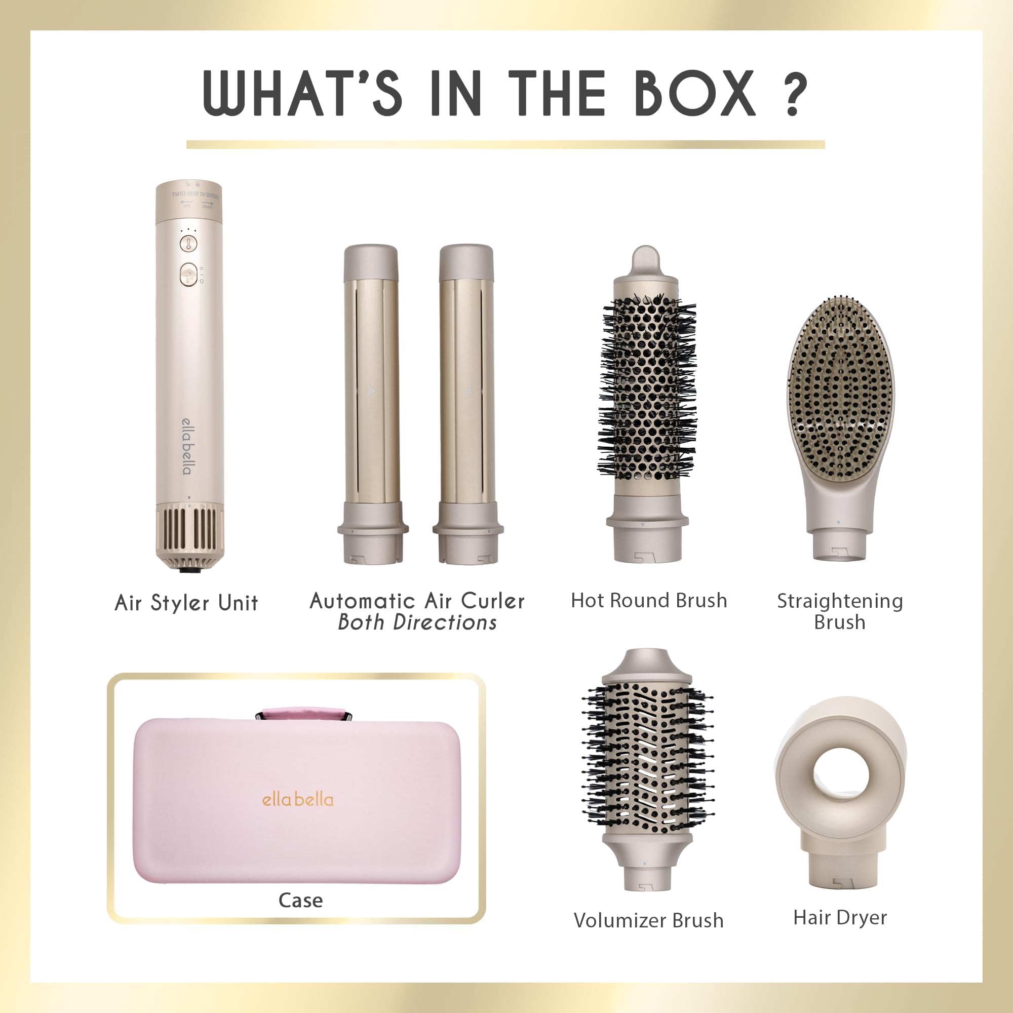 ELLA BELLA 6in1 thermal settings customize heat for different hair types