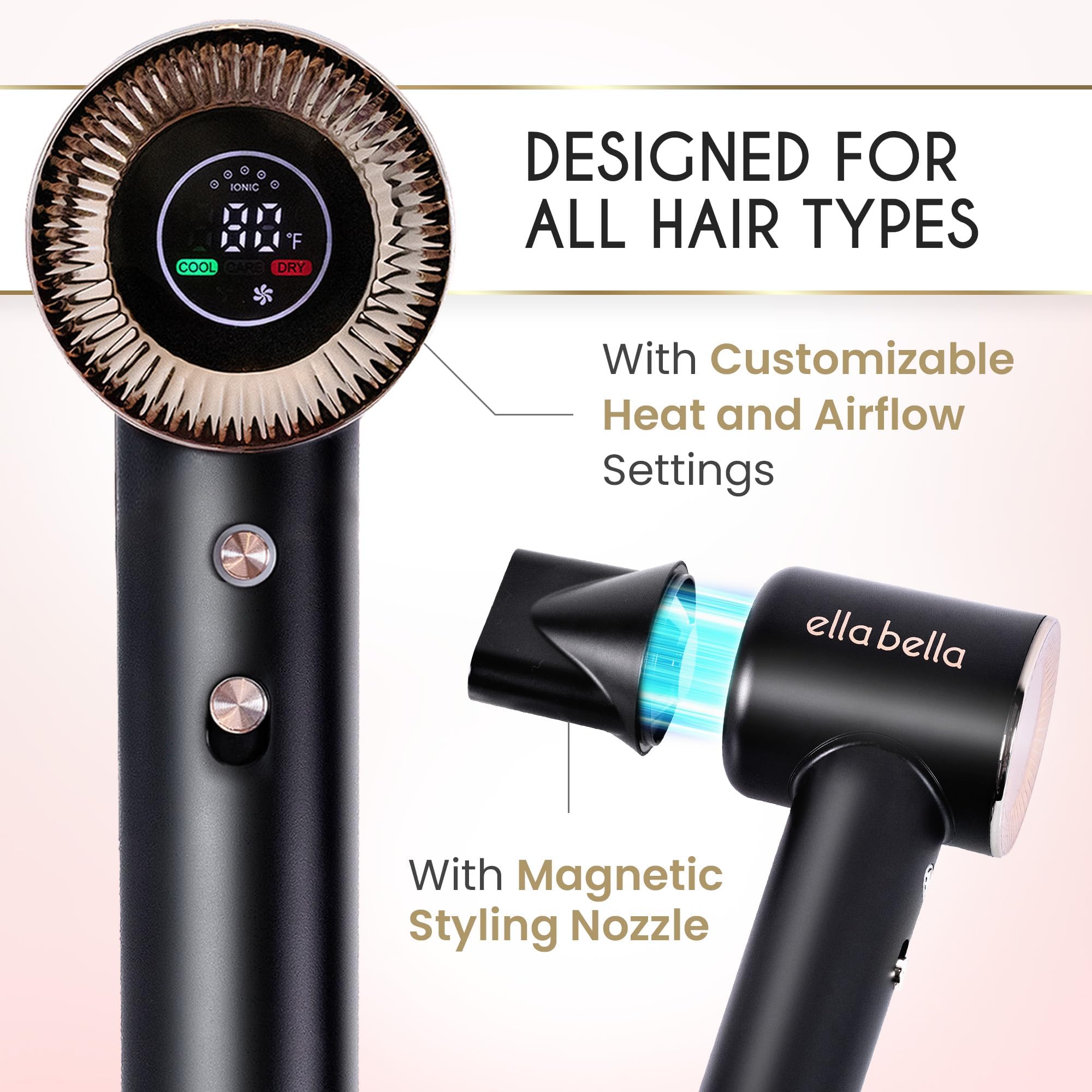 ELLA BELLA compact plasma dryer in gift box, a stylish present idea.