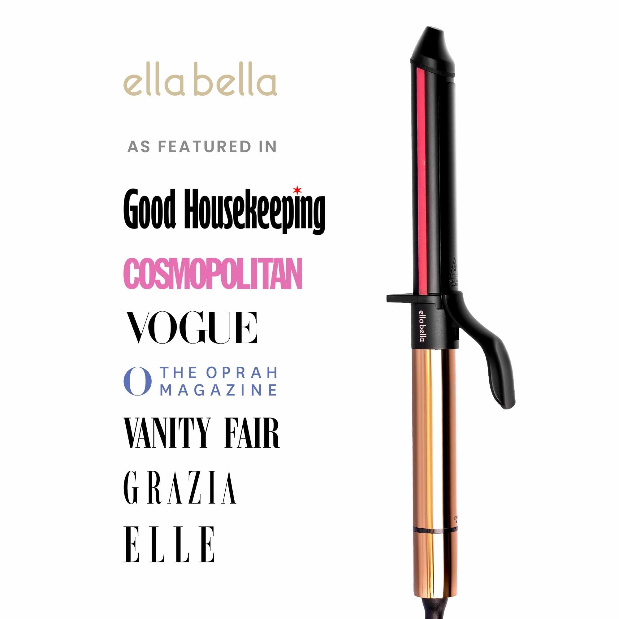 ELLA BELLA Curling Iron digital temperature display offers precise heat control.