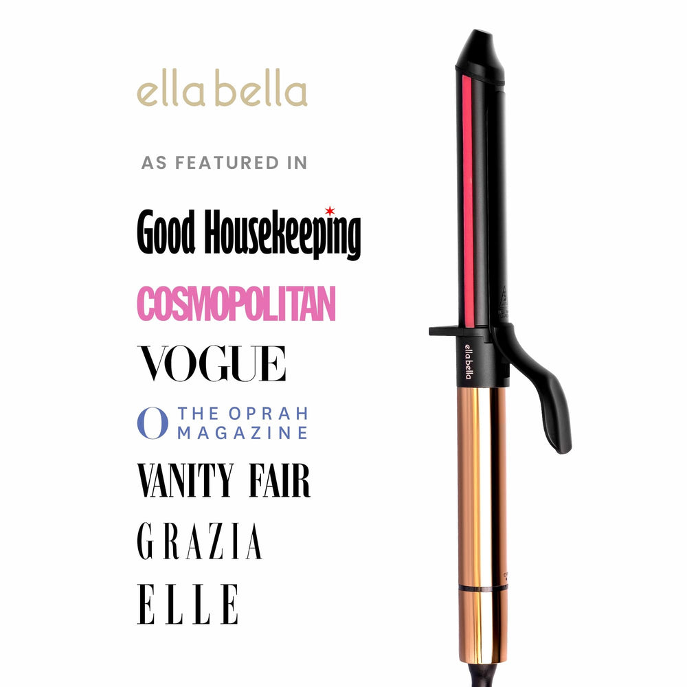 ELLA BELLA Curling Iron digital temperature display offers precise heat control.