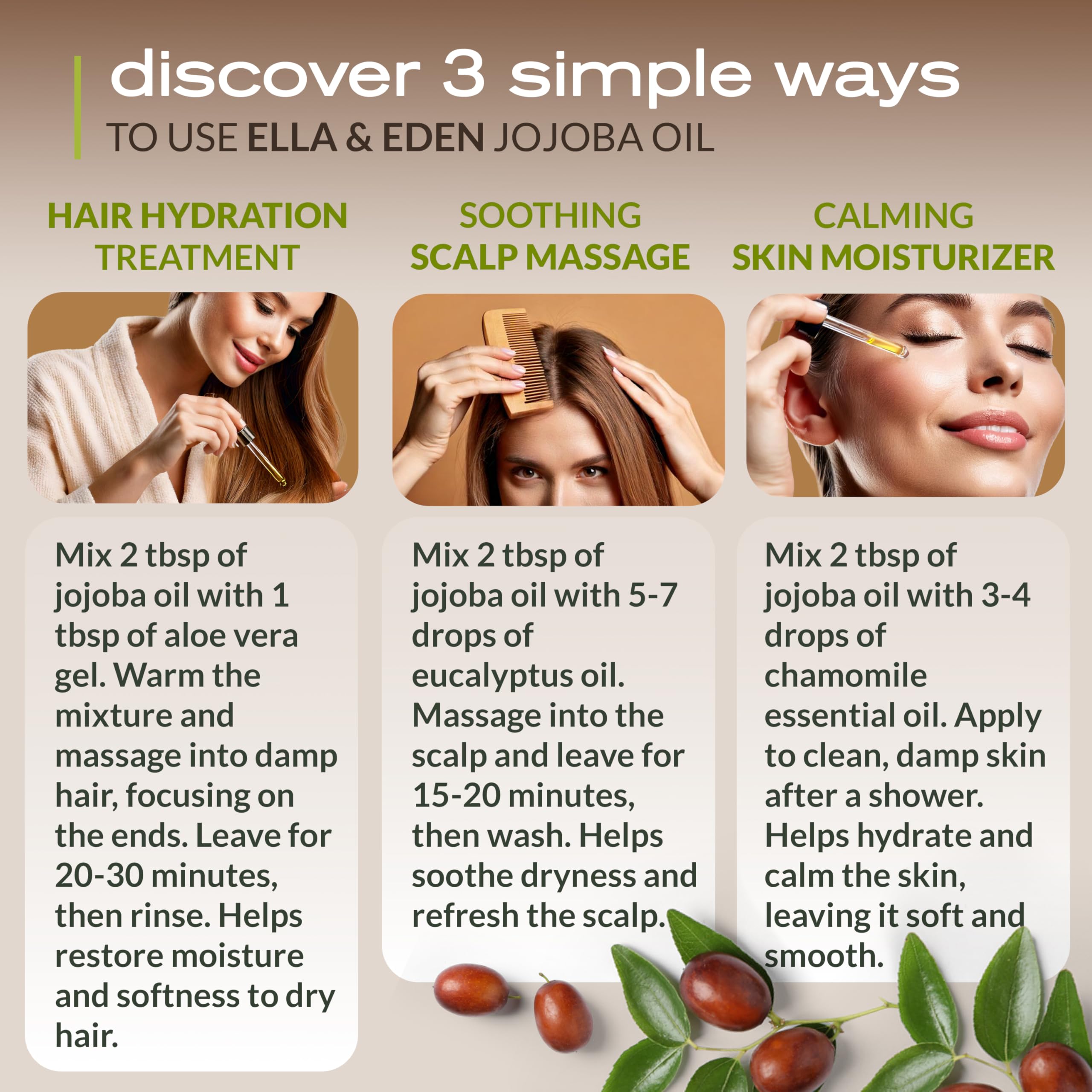 Ella & Eden jojoba oil for hair adds shine and helps manage frizz.