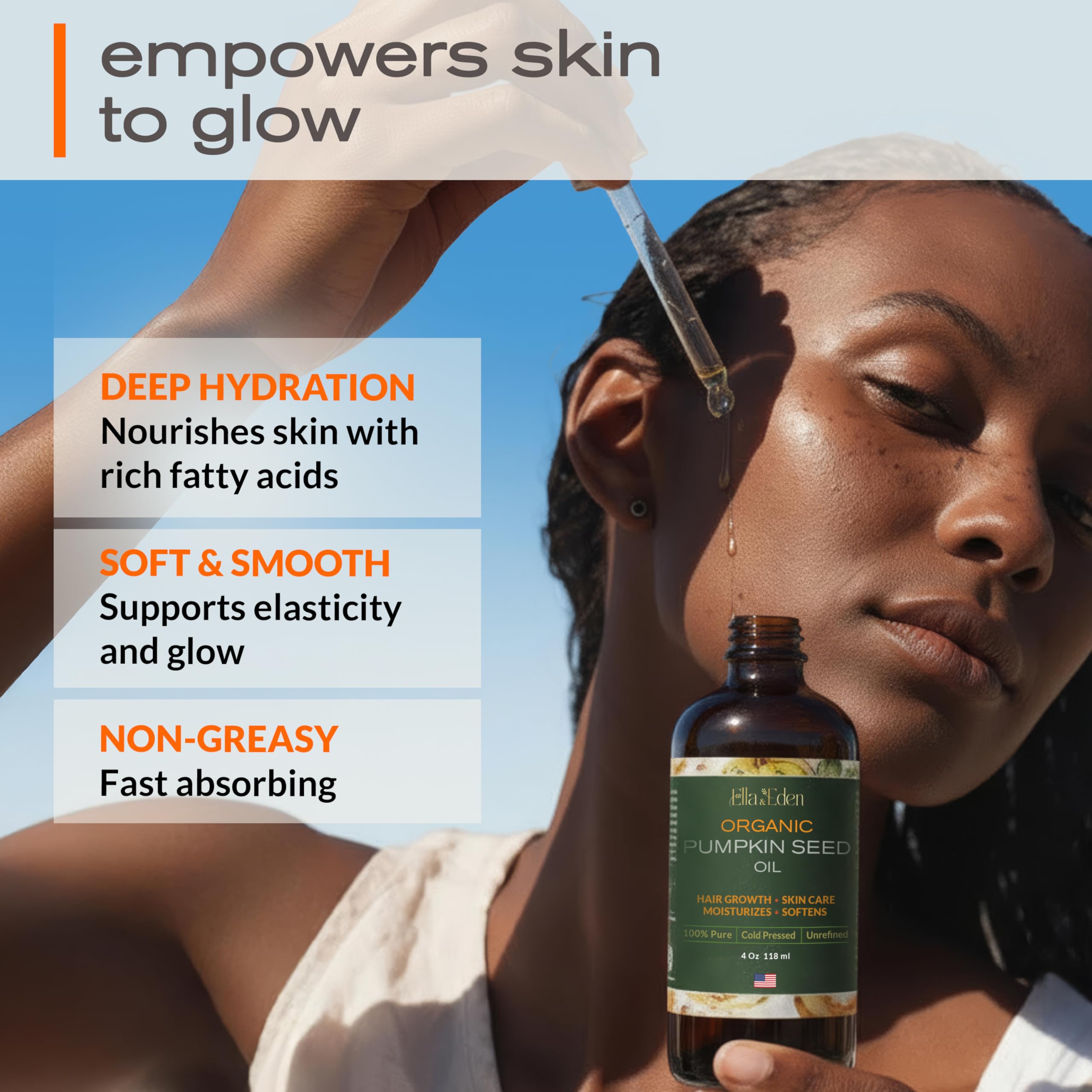 Ella & Eden amber glass bottle highlighting premium packaging and UV protection