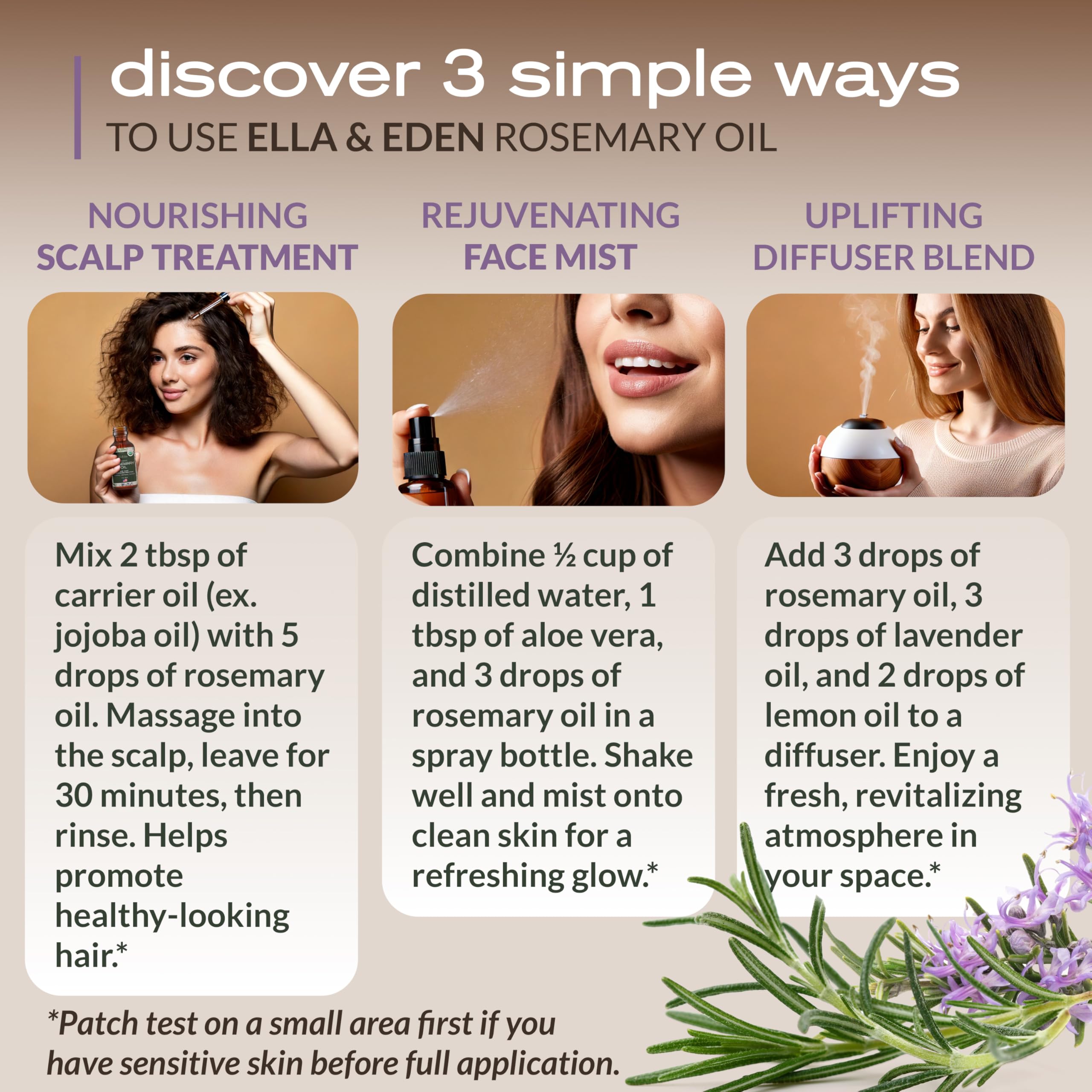 Ella & Eden rosemary oil diffuser-ready scent for calming spaces and mindful routines.