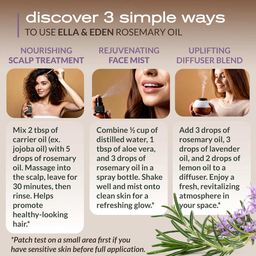 Ella & Eden rosemary oil diffuser-ready scent for calming spaces and mindful routines.