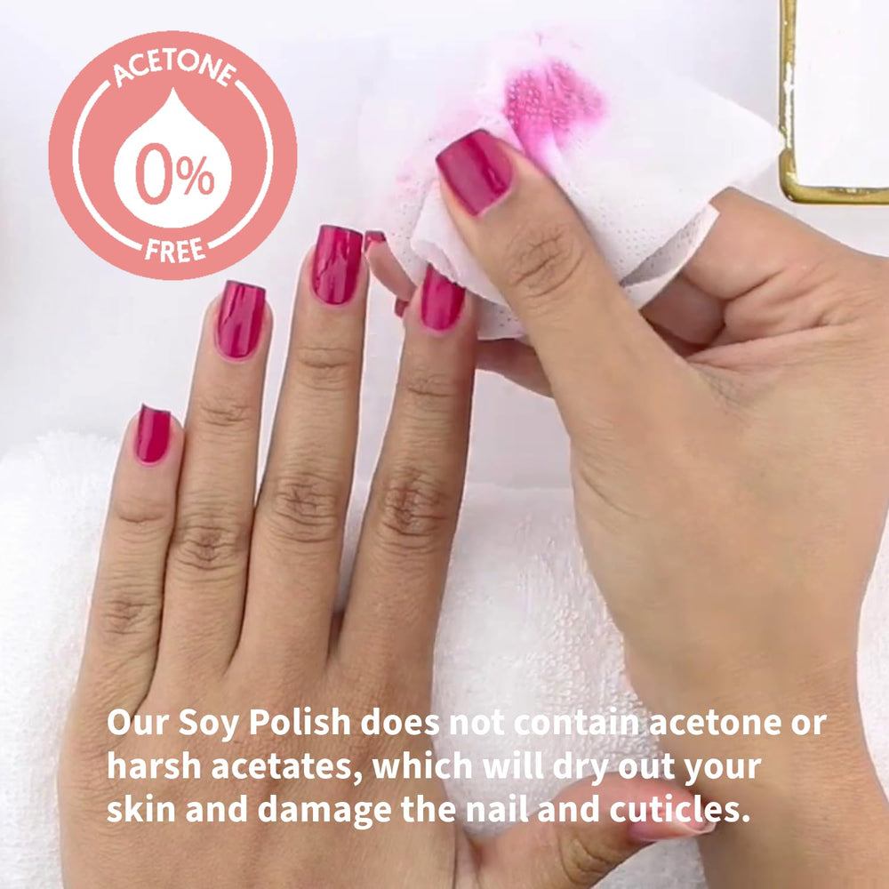 ella+mila non-acetone formula close-up emphasizing gentle acetone-free experience