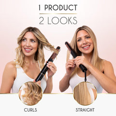 ELLA BELLA 3D-floating-plates provide snag-free glide for precise curls.