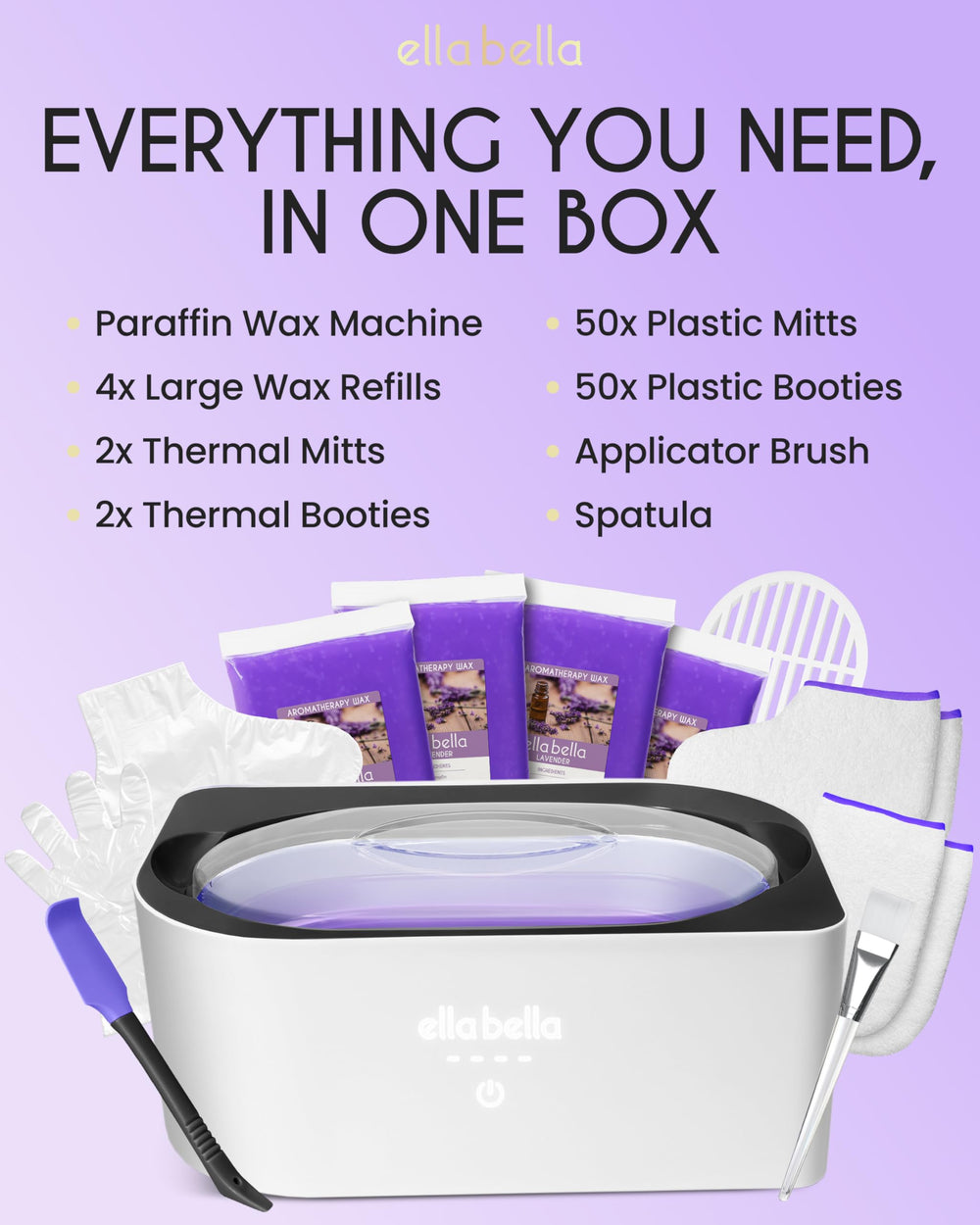 ELLA BELLA at-home spa setup on a vanity invites a calming self-care session.