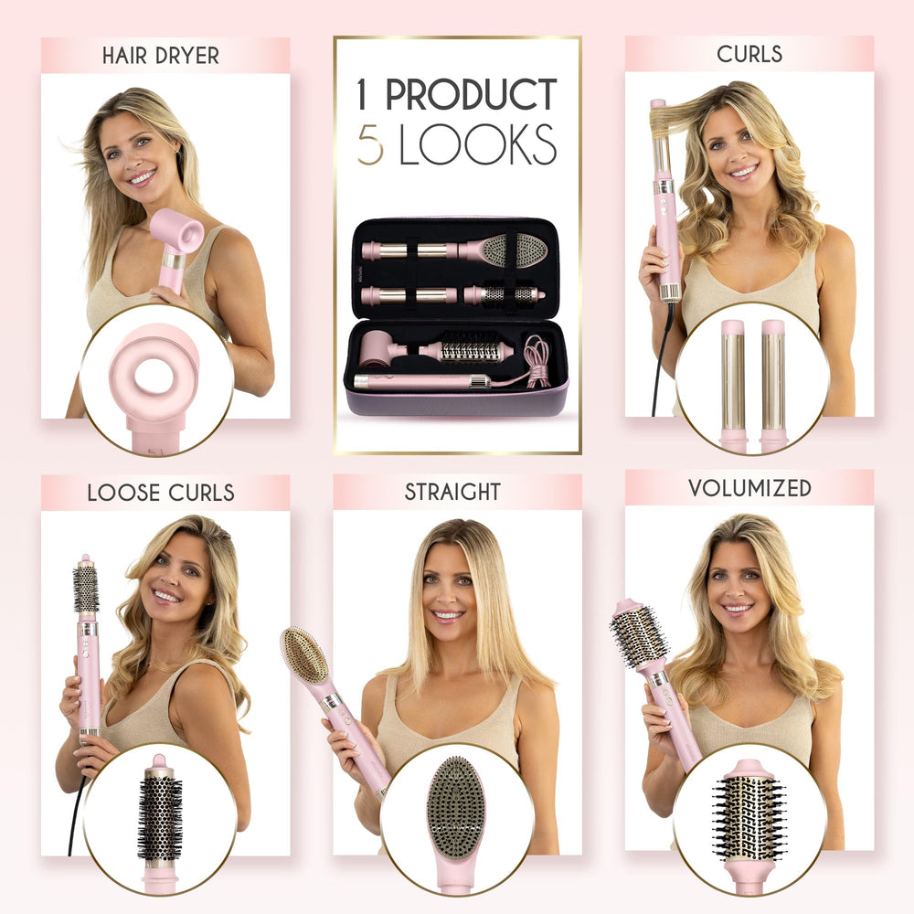 ELLA BELLA auto-wrap curling iron 32mm focus highlights natural, voluminous curls at home.