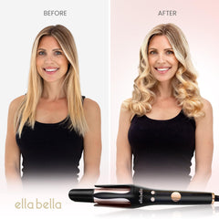 ELLA BELLA digital display shows precise temperature for tailored styling.