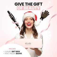 ELLA BELLA button-press operation highlights effortless curling with automatic rotation.