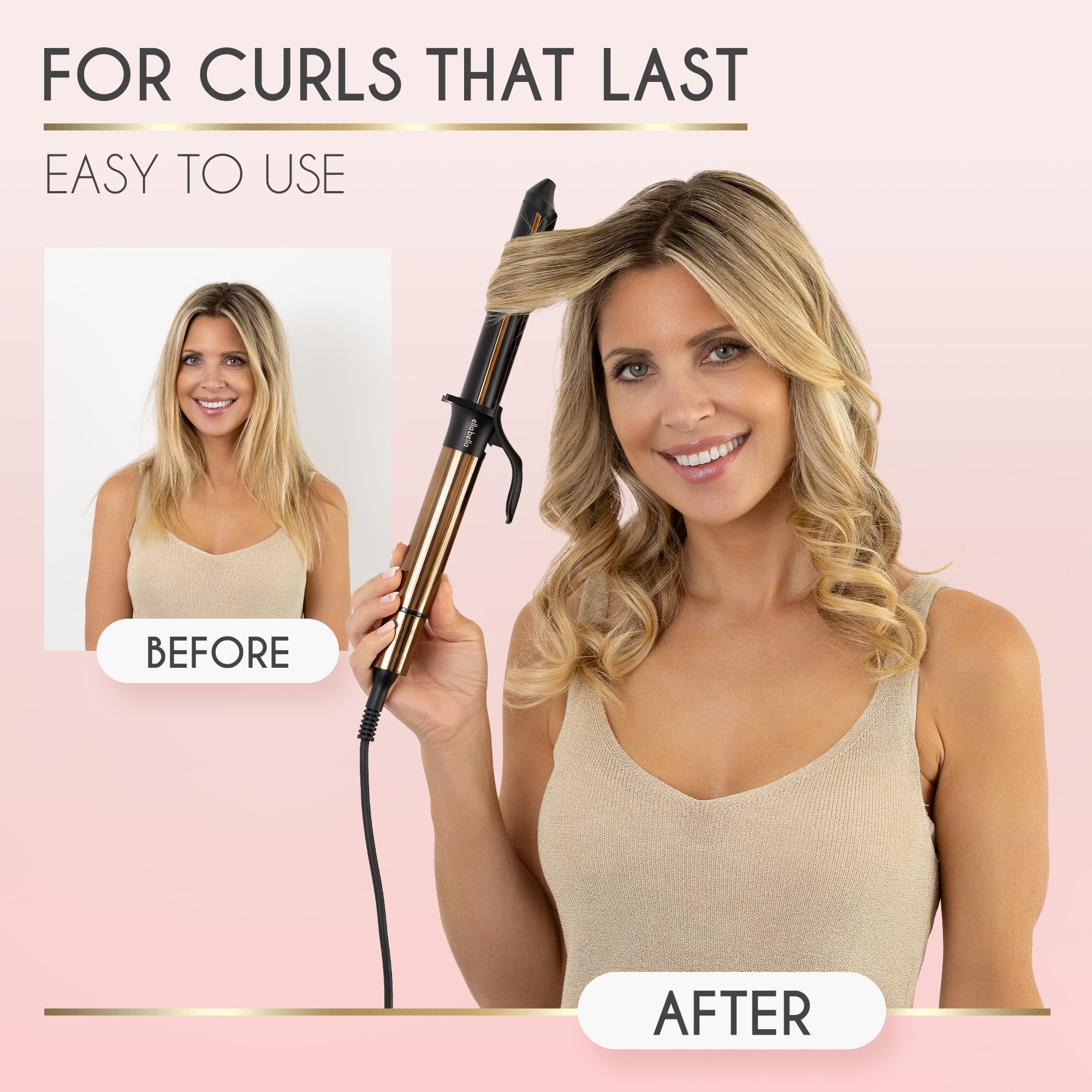 ELLA BELLA ceramic technology emphasizes hair protection during styling