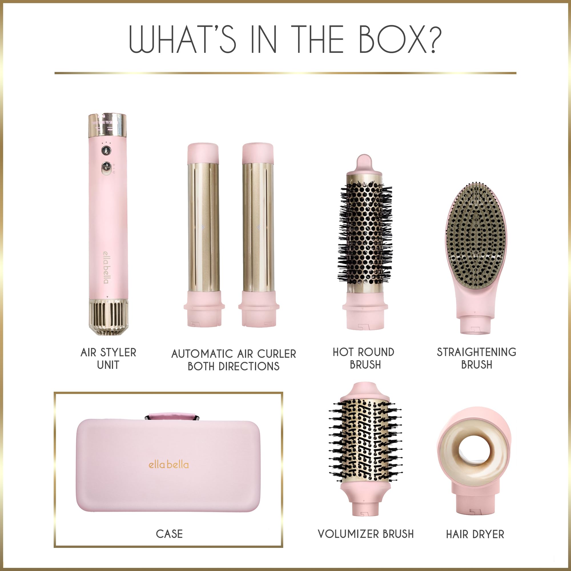 ELLA BELLA noise reduction design captures quiet, comfortable styling sessions.