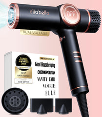 ELLA BELLA professional ionic hair dryer with diffuser attached for frizz control