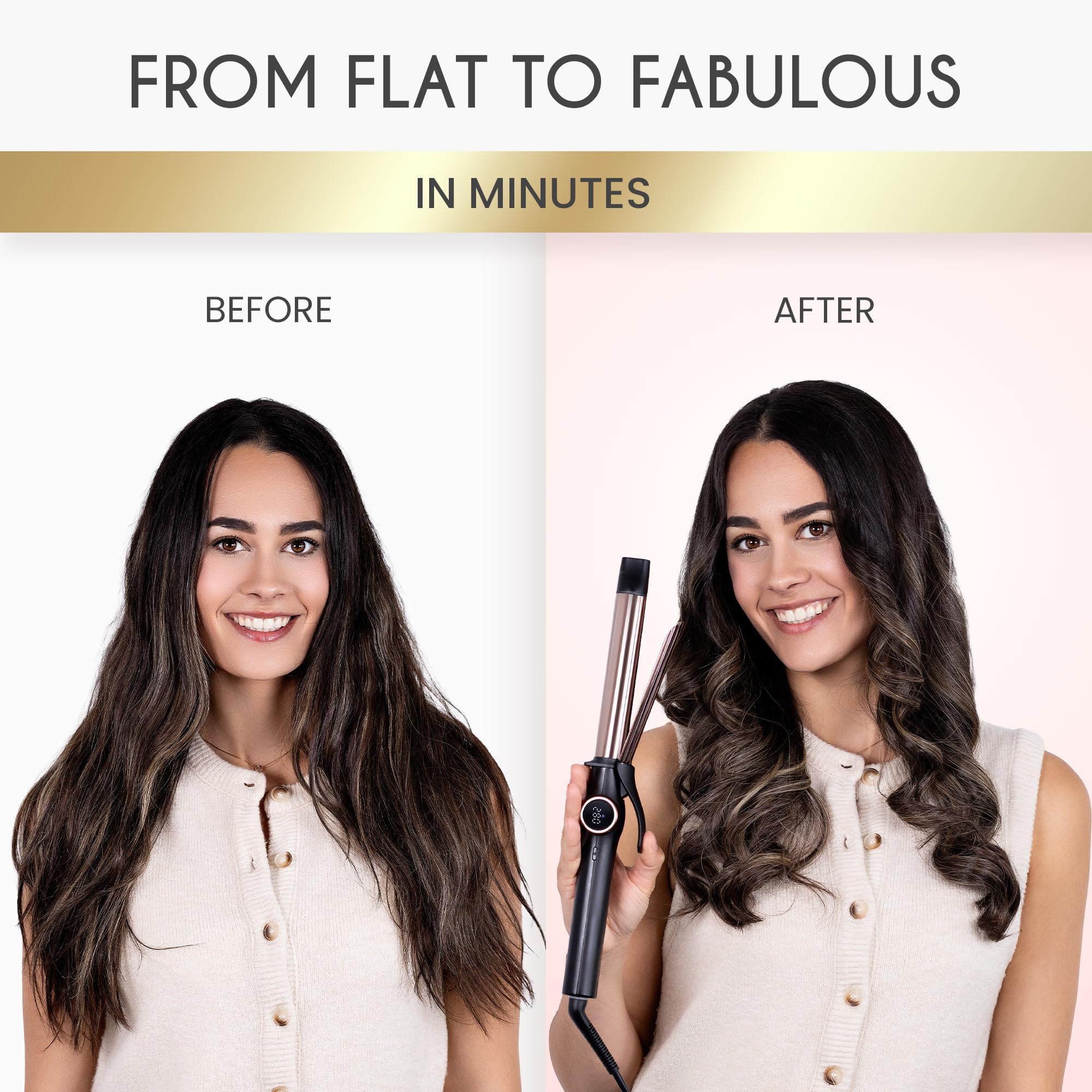 ELLA BELLA Slimline Curling Iron 1 Inch dual voltage for global use