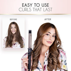 ELLA BELLA Slimline Curling Iron 1 Inch side view emphasizes ergonomic handle for comfortable daily use