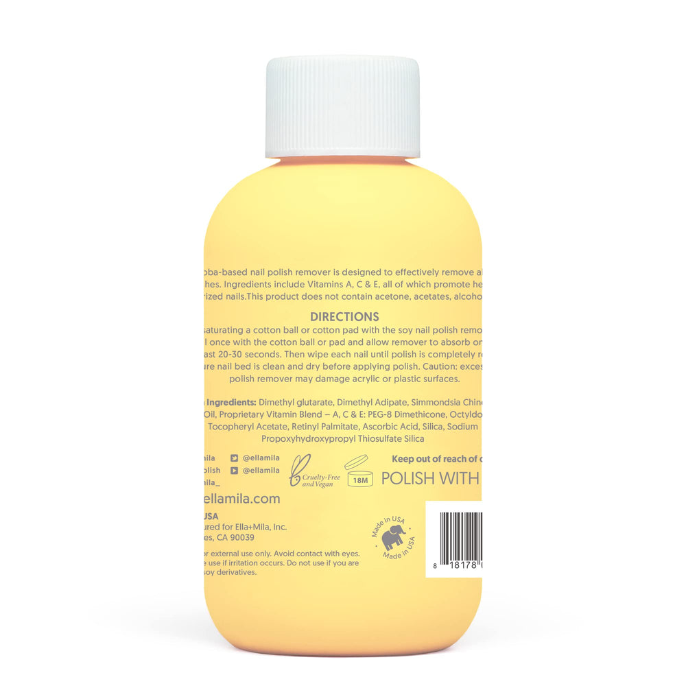 ella+mila jojoba oil drop highlights conditioning during polish removal