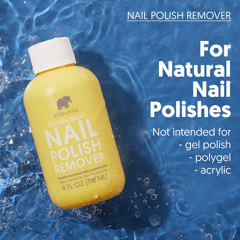 ella+mila vegan PeTA-certified logo signals cruelty-free polish remover