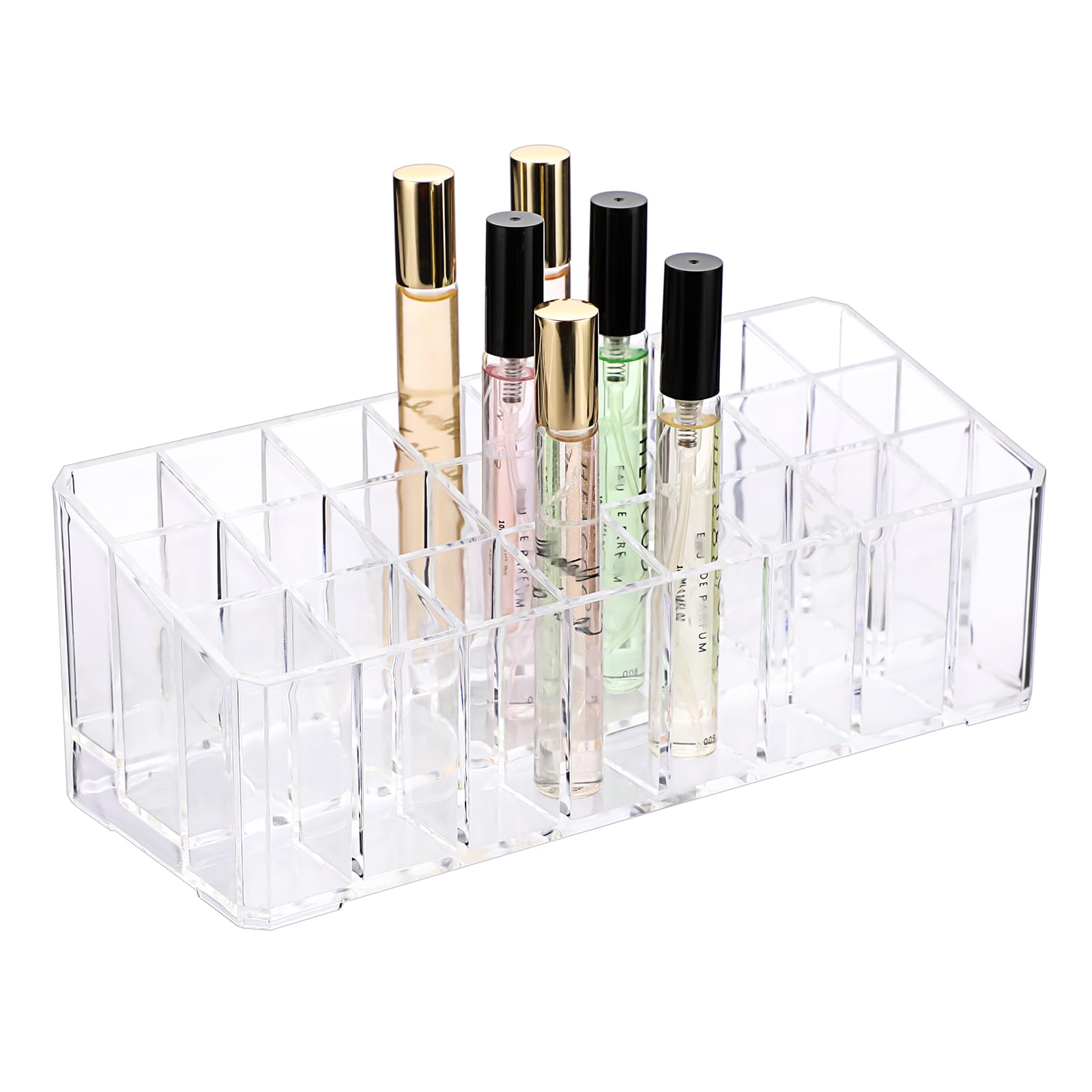 ELLDOO rollerball perfume organizer front view for easy selection in a crystal-clear display.