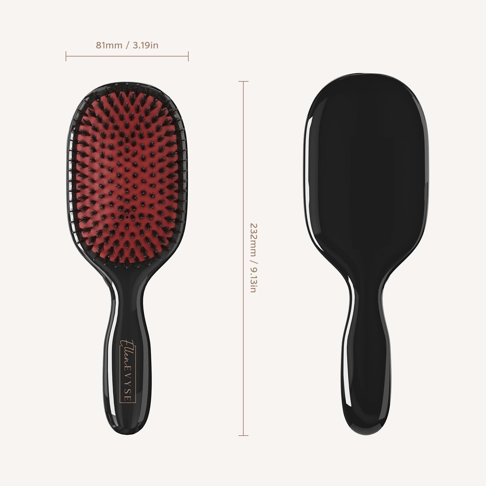 Ellen Evyse storage bag accompanies the brush for secure travel.