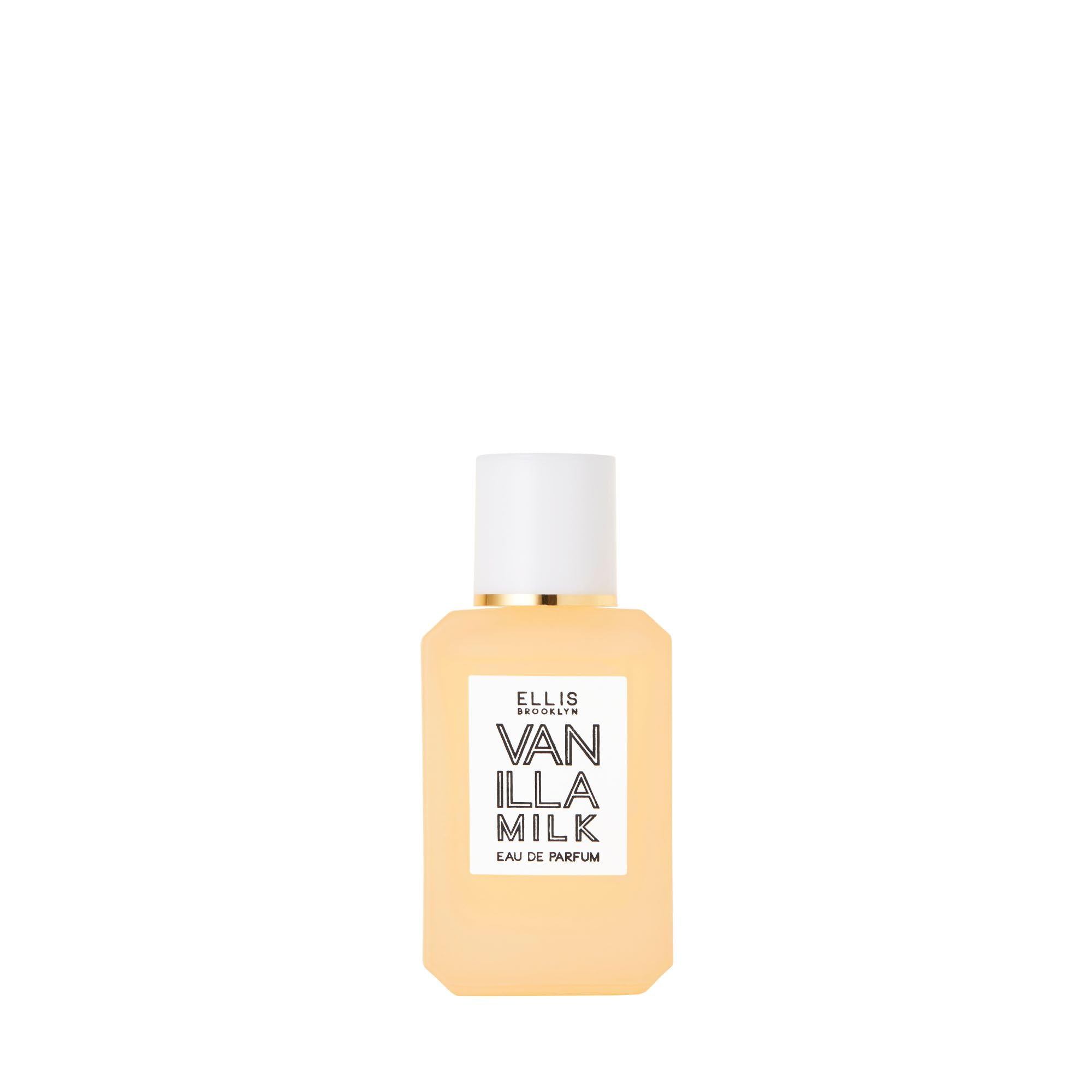 Ellis Brooklyn Vanilla Milk EDP bottle pouring for everyday gourmand mood.