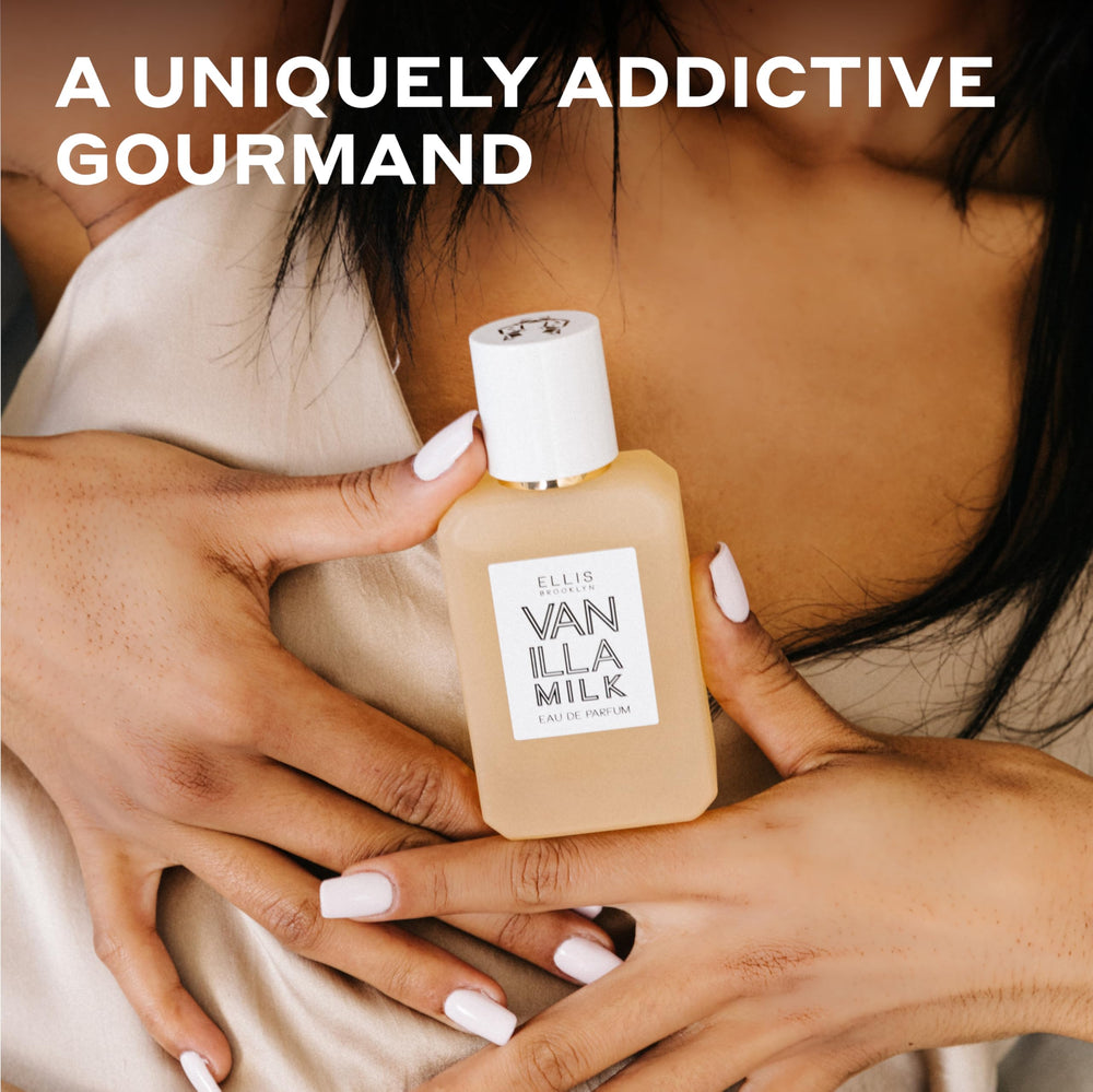 Ellis Brooklyn Vanilla Milk sandalwood tones add depth and longevity.