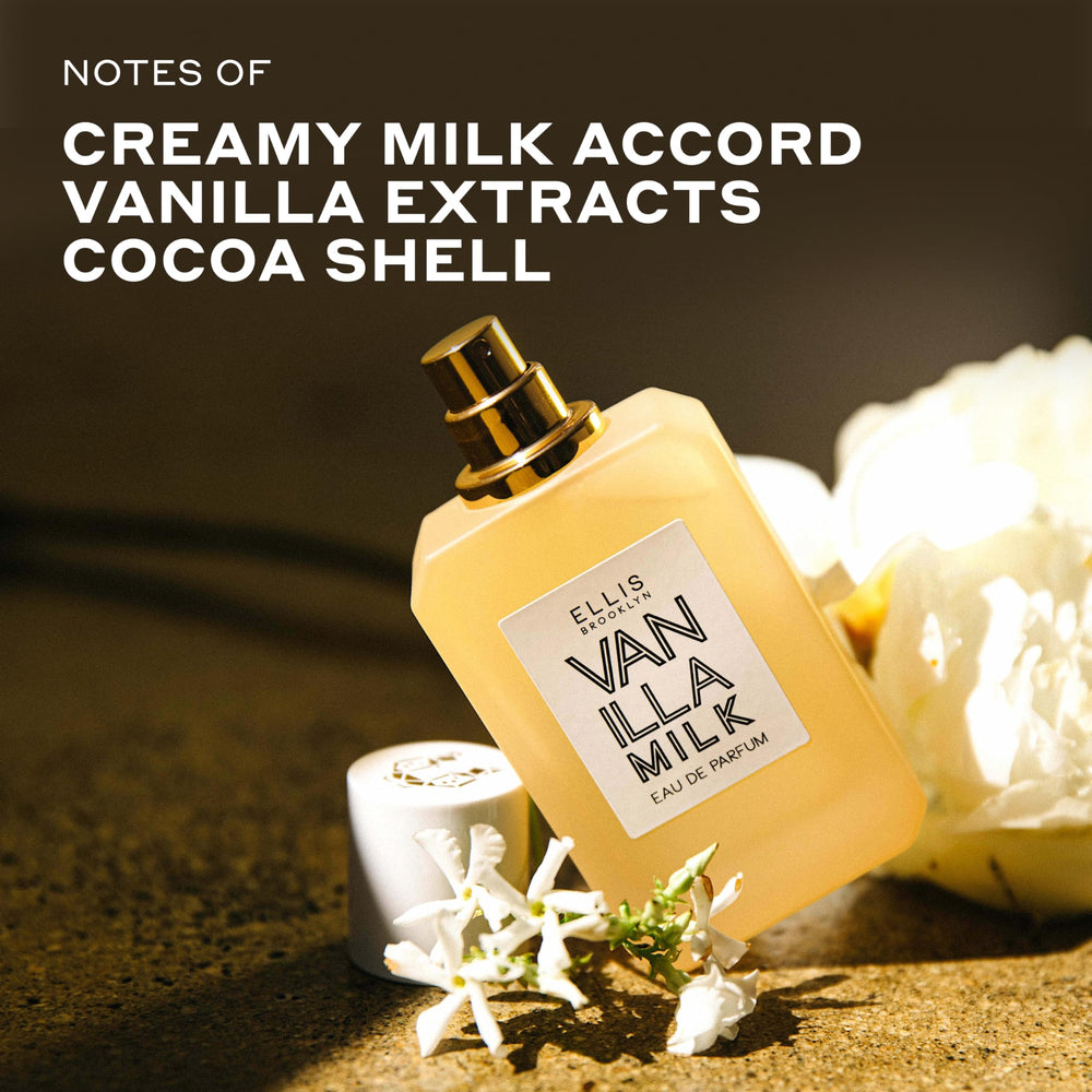 Ellis Brooklyn Vanilla Milk upcycled cocoa shell for planet-friendly luxury.