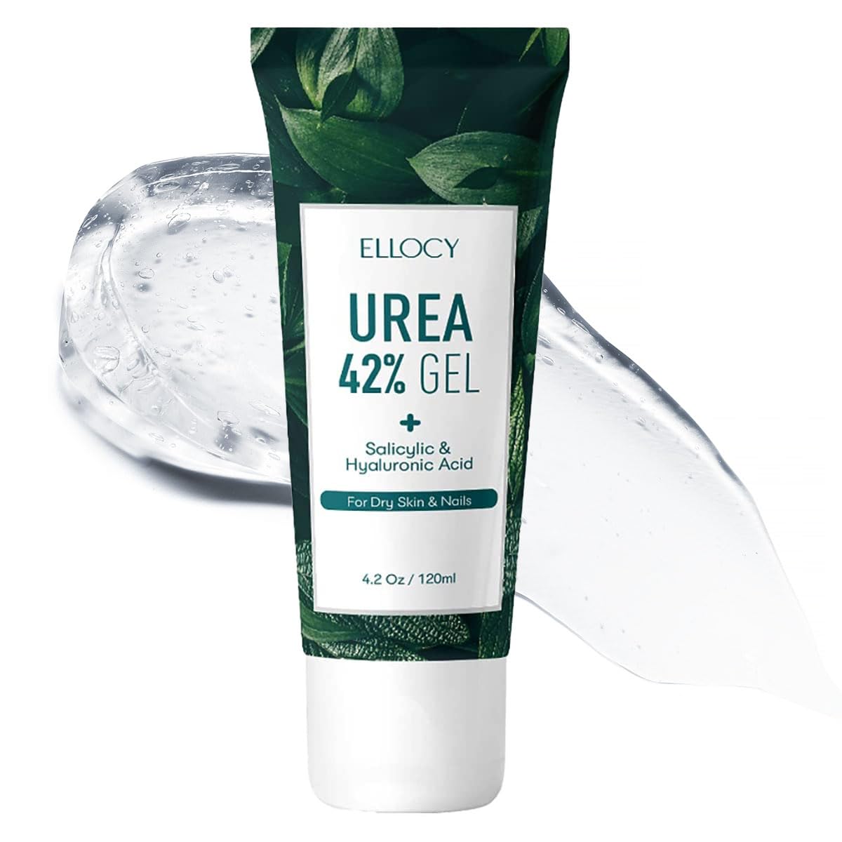 Ellocy 42% Urea Gel bottle 4oz shown, delivering hydration for dry skin