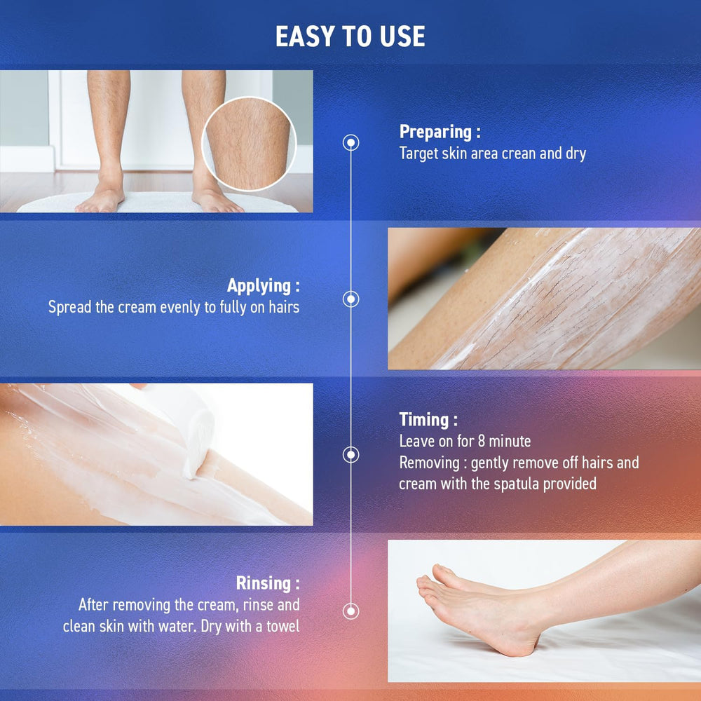 Ellocy application on legs and arms demonstrates versatile body grooming for men.