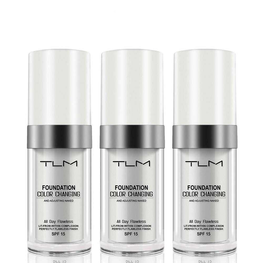 ELM Game flawless foundation pump showing self-adjusting shade for even skin tone.