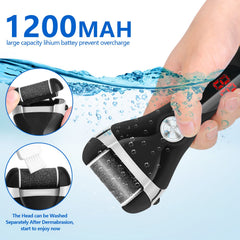 Elmchee foot file LED display indicates battery level for convenient charging.