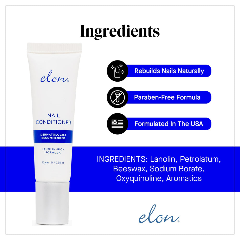 Elon Lanolin-Rich Nail Conditioner packaging with a 10g tube.