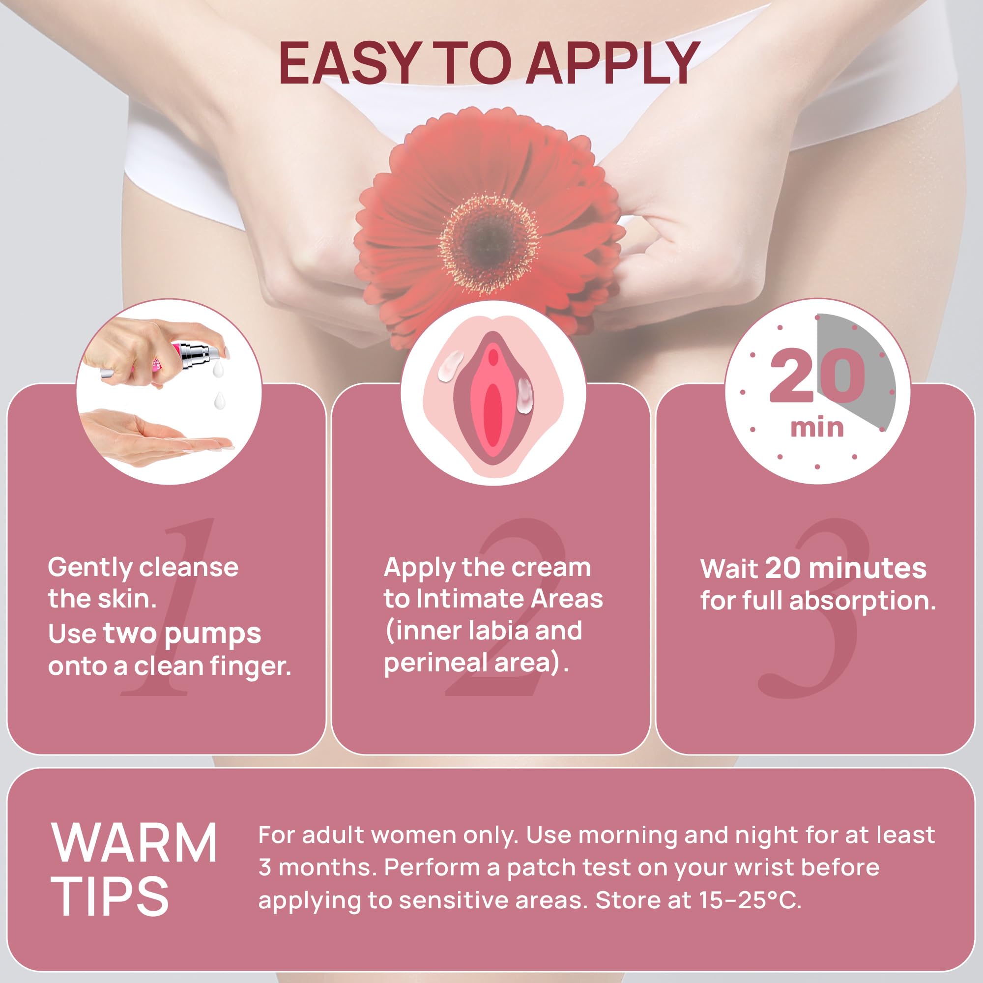 Elrisme Estriol Cream enables multi-zone application on wrists, neck, and abdomen