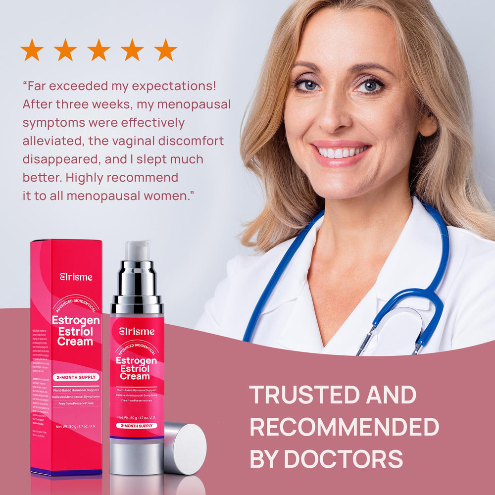 Elrisme Estriol Cream vaginal health illustration demonstrates potential support for intimate comfort.