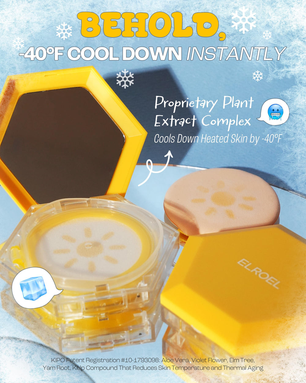 ELROEL Pang Pang Sun Cushion Plus travel-friendly compact is ideal for on-the-go use.