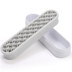 Elsjoy 3-pack silicone makeup brush holder closeup-material highlights weighted base for stable placement.