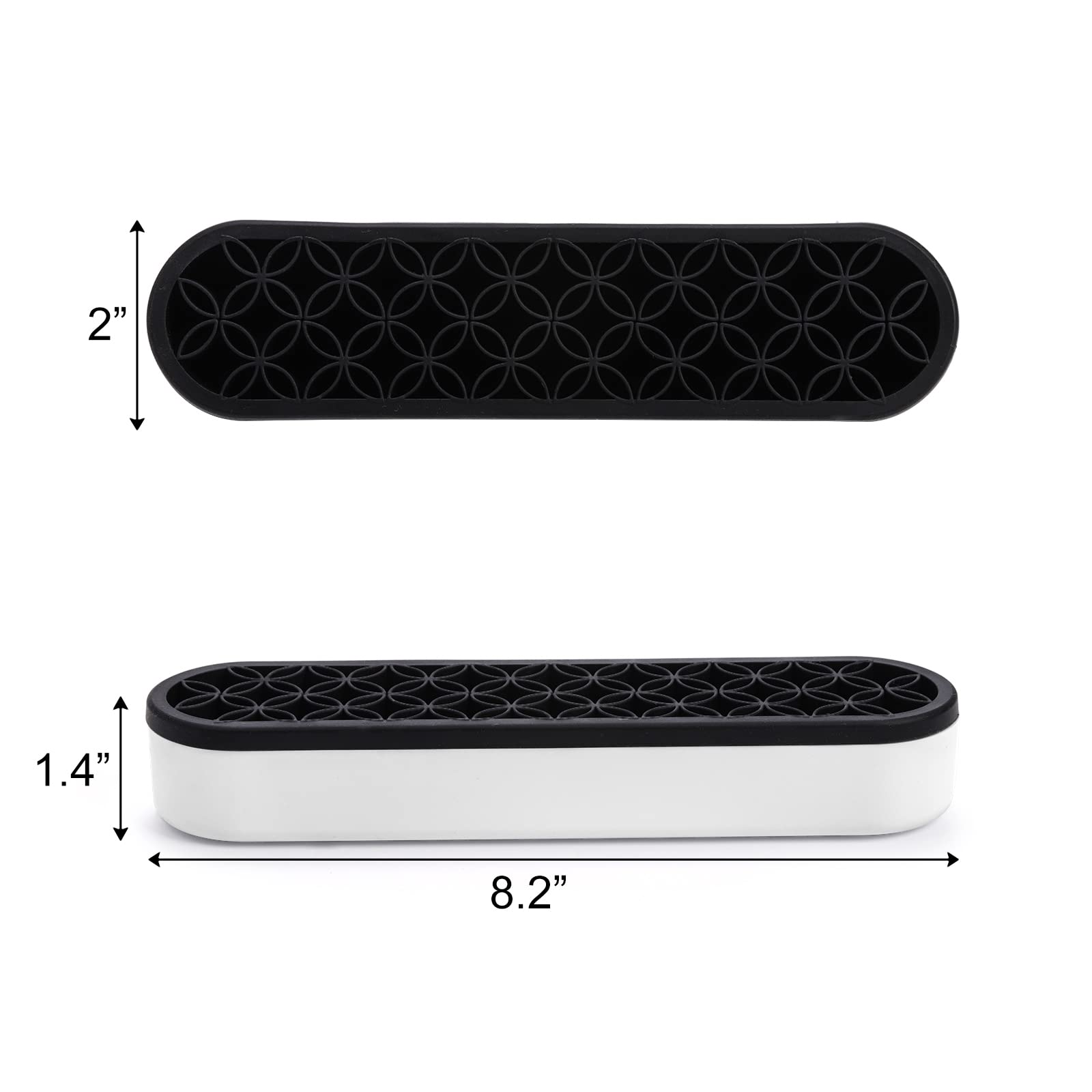 Elsjoy 3-pack silicone makeup brush-holder gray closeup shows durable, odorless construction for long-lasting use.