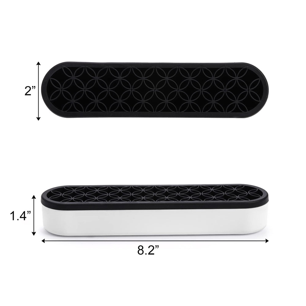 Elsjoy 3-pack silicone makeup brush-holder gray closeup shows durable, odorless construction for long-lasting use.
