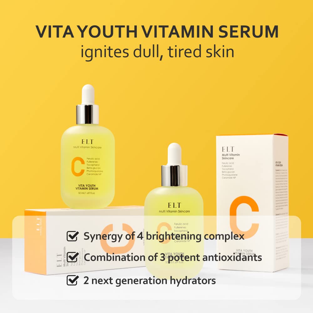 ELT Vita Youth Serum with ferulic acid close-up highlights antioxidant protection for radiant skin
