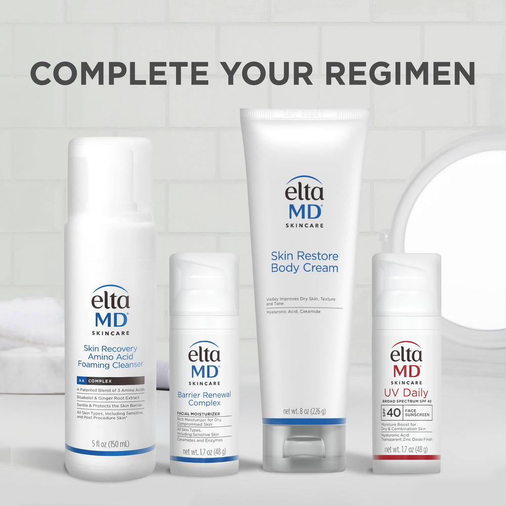 Application on forearm demonstrates smooth, non-greasy moisturization with EltaMD