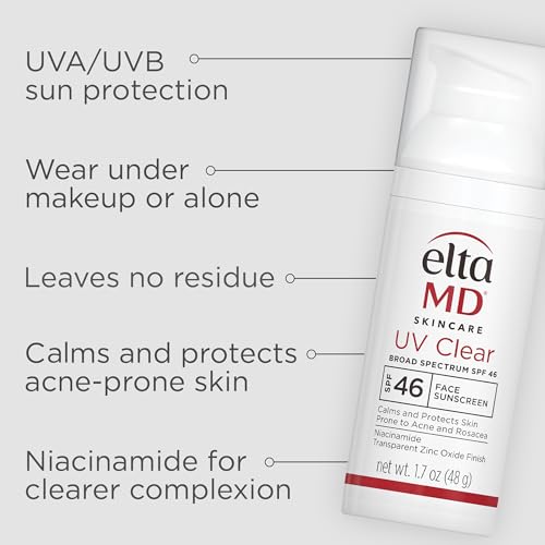 EltaMD UV Clear application spread—lightweight, silky texture blends easily under makeup.