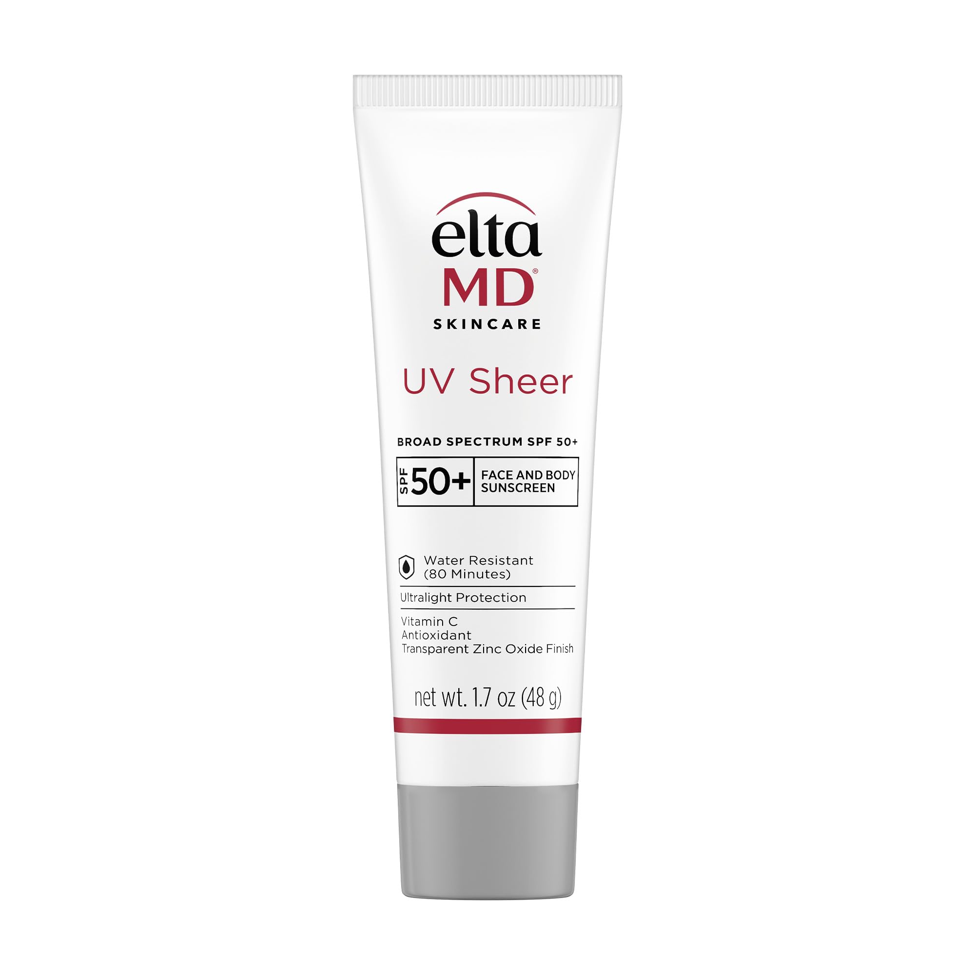 EltaMD UV Sheer sunscreen tube delivers oil-free protection for daily use.