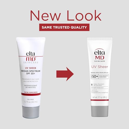 Close-up of SPF 50+ label and zinc oxide for broad protection from EltaMD UV Sheer.