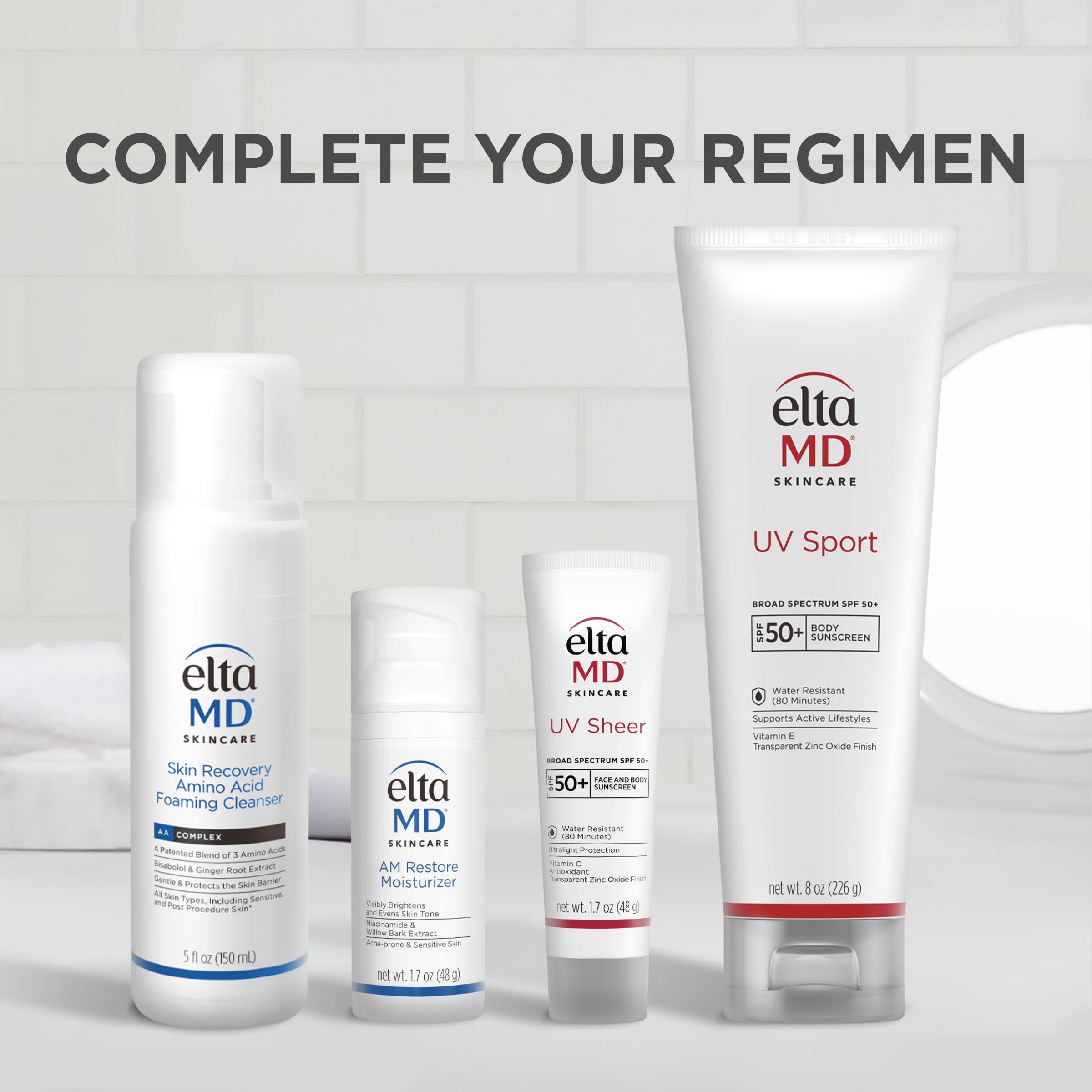 Travel-size 1.7 oz EltaMD UV Sheer sunscreen ideal for trips.
