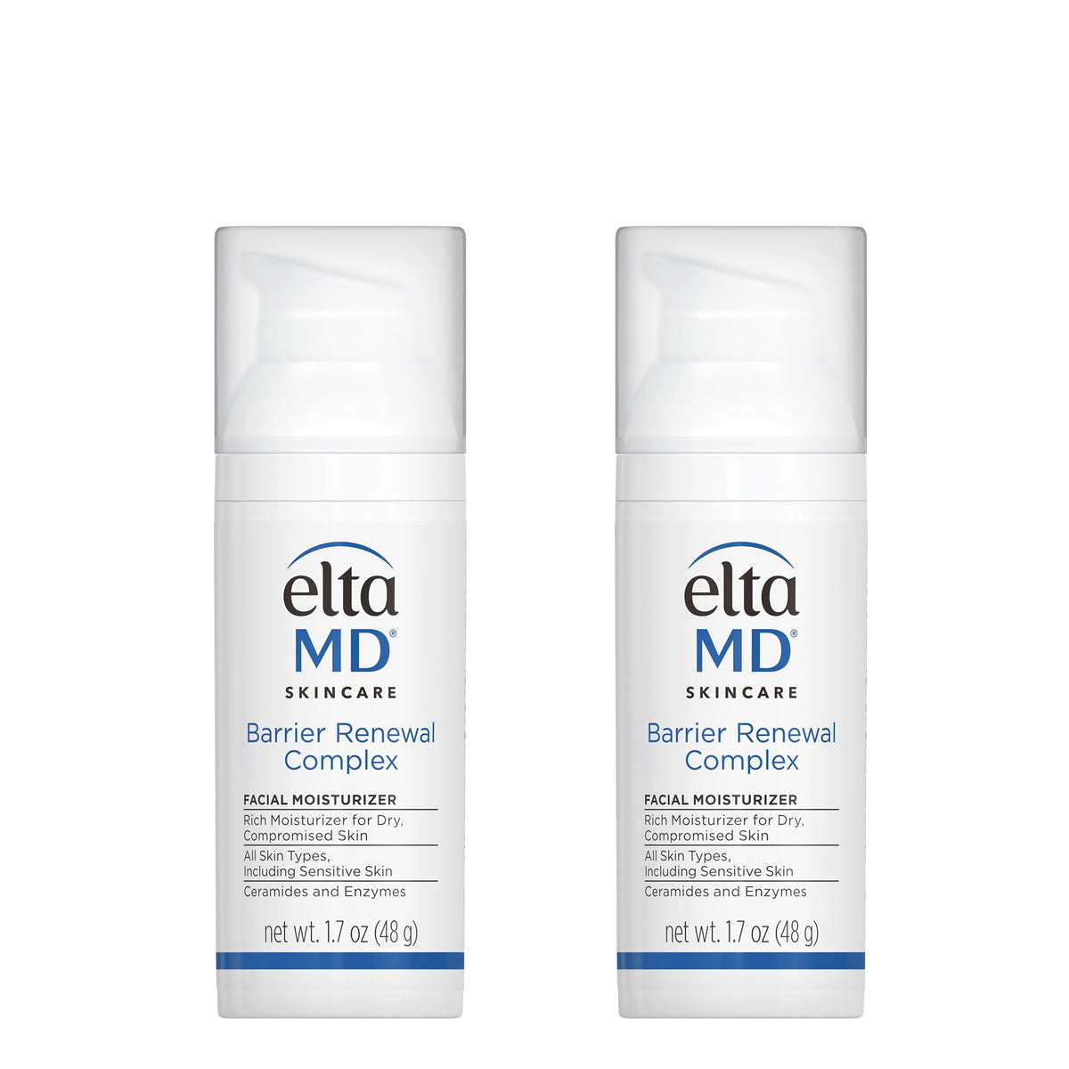 EltaMD Barrier Renewal Complex bottle with pump for fragrance-free daily hydration and barrier support.